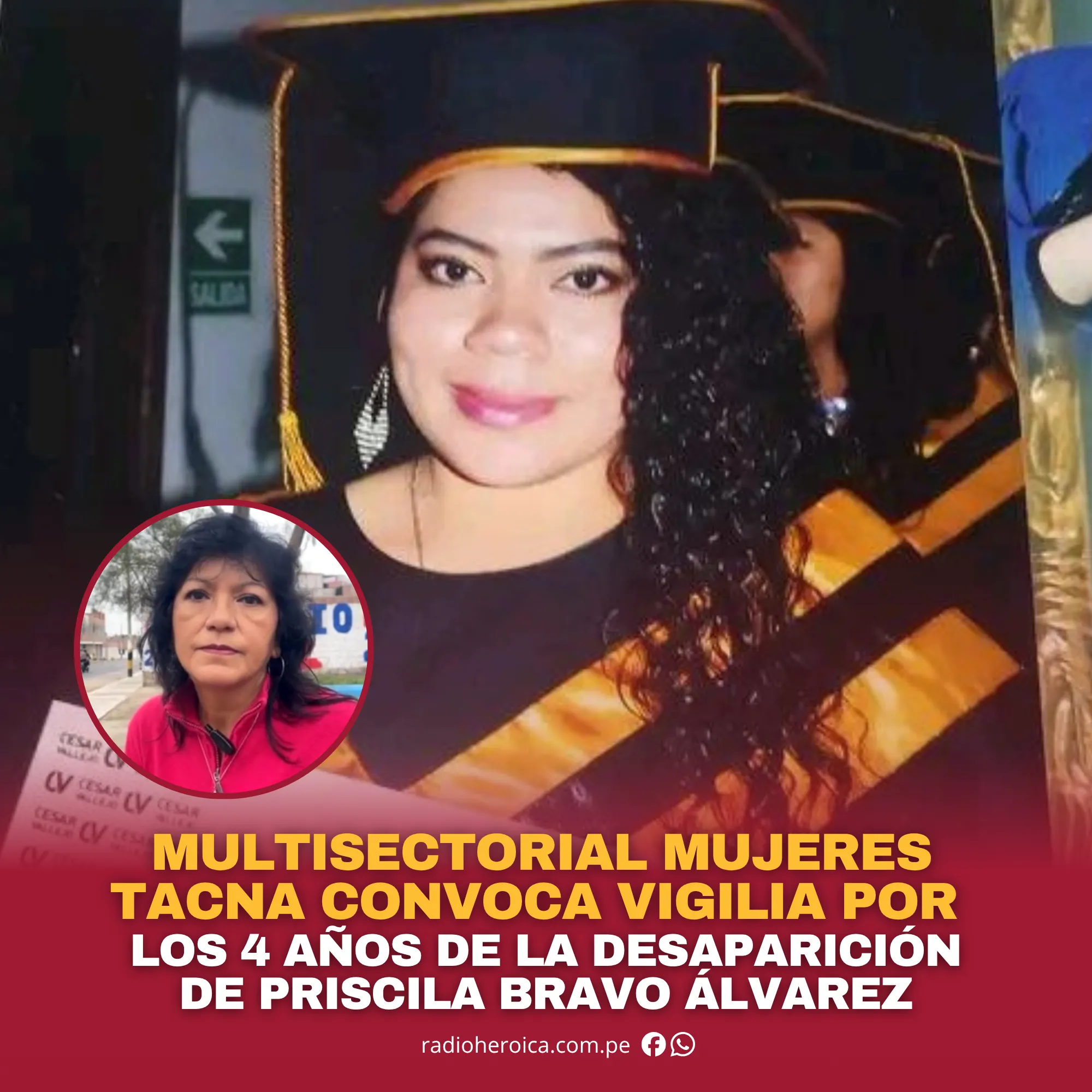 𝐌𝐔𝐋𝐓𝐈𝐒𝐄𝐂𝐓𝐎𝐑𝐈𝐀𝐋 𝐌𝐔𝐉𝐄𝐑𝐄𝐒 𝐓𝐀𝐂𝐍𝐀 𝐂𝐎𝐍𝐕𝐎𝐂𝐀 𝐕𝐈𝐆𝐈𝐋𝐈𝐀 𝐏𝐎𝐑 𝐋𝐎𝐒 𝟒 𝐀𝐍̃𝐎𝐒 𝐃𝐄 𝐋𝐀 𝐃𝐄𝐒𝐀𝐏𝐀𝐑𝐈𝐂𝐈𝐎́𝐍 𝐃𝐄 𝐏𝐑𝐈𝐒𝐂𝐈𝐋𝐀 𝐁𝐑𝐀𝐕𝐎 𝐀́𝐋𝐕𝐀𝐑𝐄𝐙